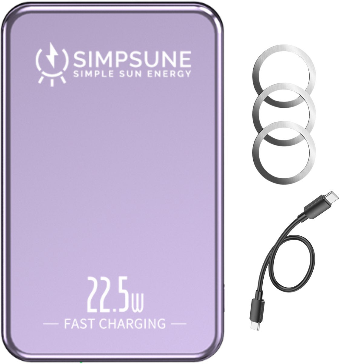 Simpsune - MagSafe Powerbank - 10000mAh - 22.5W Snellader