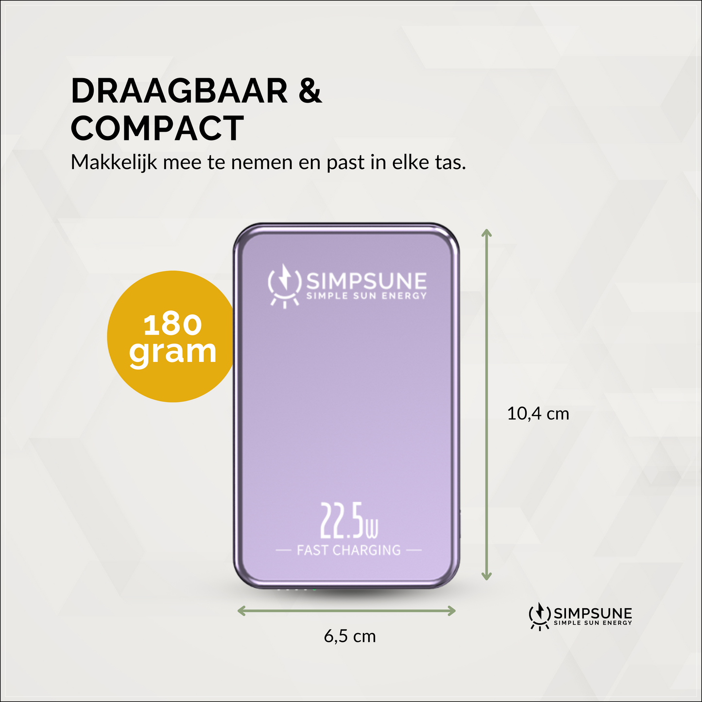 Simpsune - MagSafe Powerbank - 10000mAh - 22.5W Snellader
