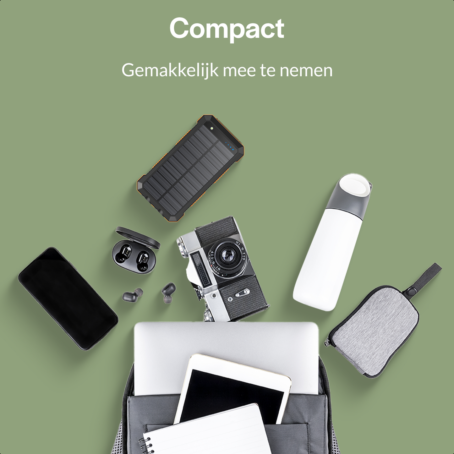 SimpSune - Solar Powerbank met Magsafe Zwart 24000mAh - simpsune