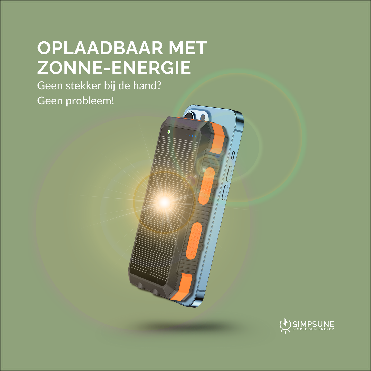 SimpSune - Solar Powerbank met Magsafe Zwart 24000mAh