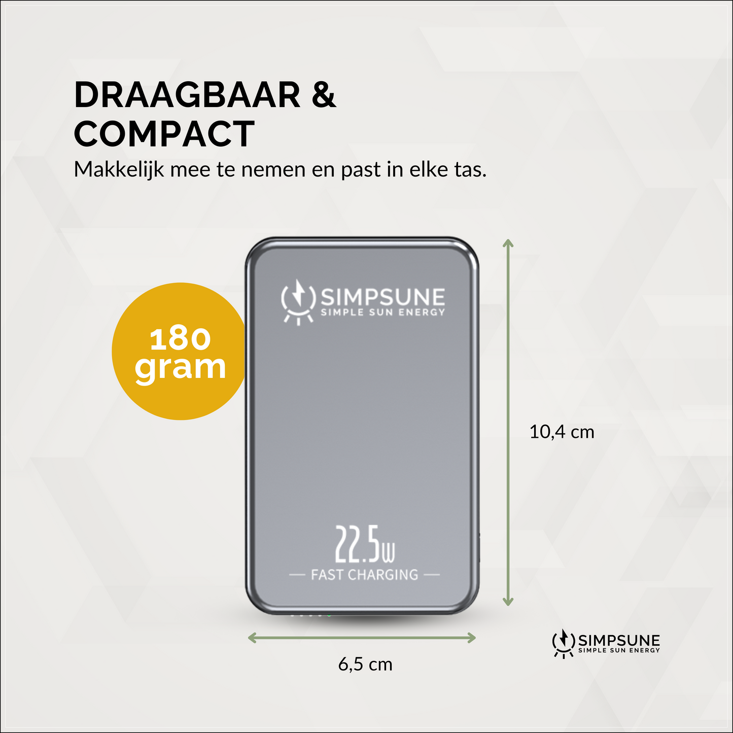 Simpsune - MagSafe Powerbank - 10000mAh - 22.5W Snellader